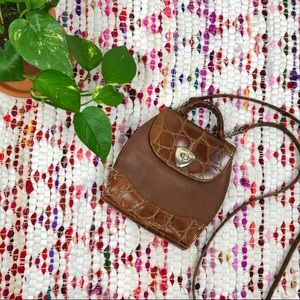 Dolce Vita Vintage Crocodile Leather Cross Body